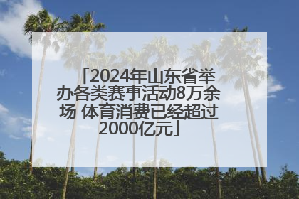 2024年山东省举办各类赛事活动8万余场 体育消费已经超过2000亿元